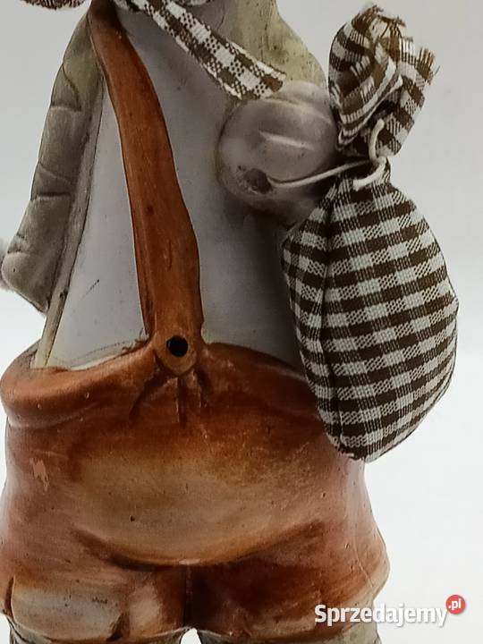 Figurka ceramika uśmiechnięty kotek podróżnik Zamość