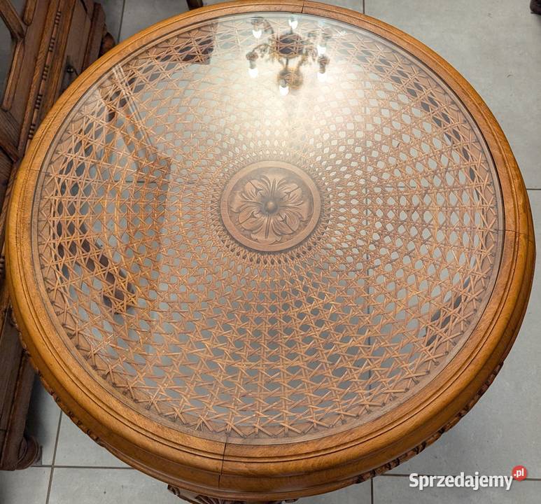 ładny dębowy okrągły stolik na lwich Dąbrowa Górnicza