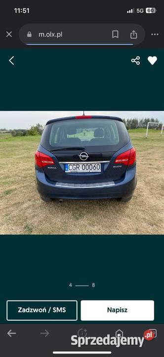 Opel Meriva 2011 13 d nieuszkodzony Ruszkowo