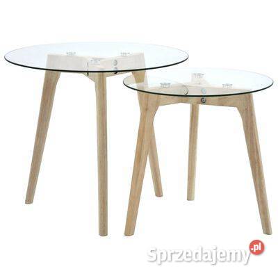 vidaXL Stolik boczny zestaw 2 szkło