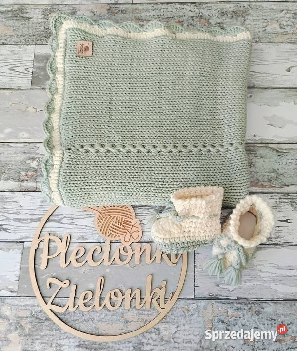 Kocyk niemowlęcy wykonany ręcznie ze 100 wełny Smyków