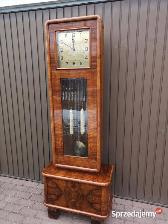 Zegar ArtDeco Stojący Orzech Stary Antyk Swarzędz