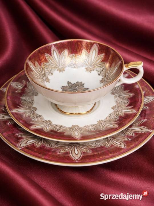 ELFENBEIN  BAVARIA kolekcjonerskie Trio Porcelana i szkło Pabianice sprzedam