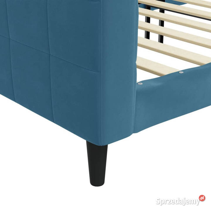 Sofa z funkcją spania niebieska obita aksamitem mazowieckie