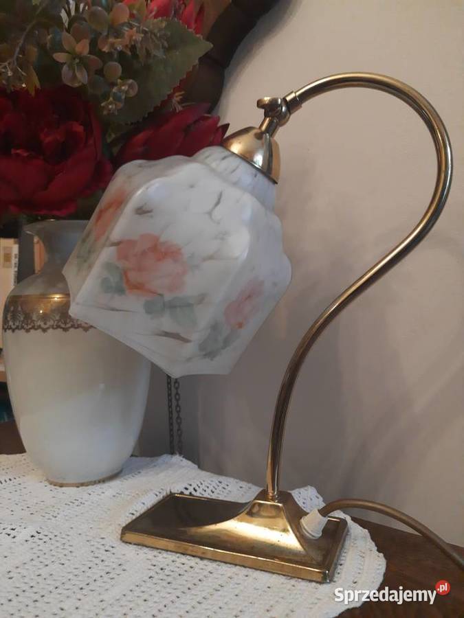 lampka w stylu art deco w róże wielkopolskie Mielnica Duża