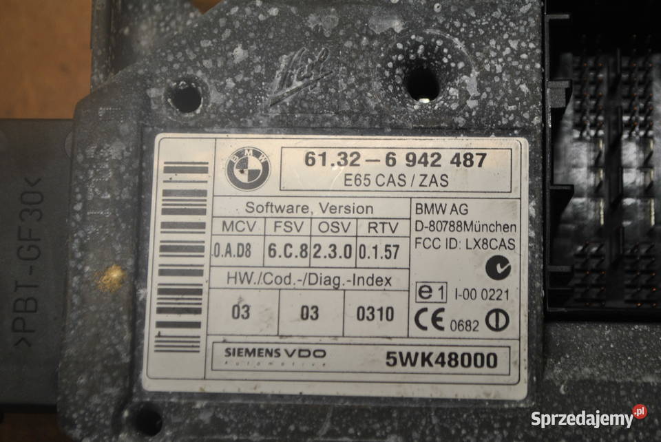 Zestaw startowy BMW E65 E66 Sterownik CAS pilot Poręba