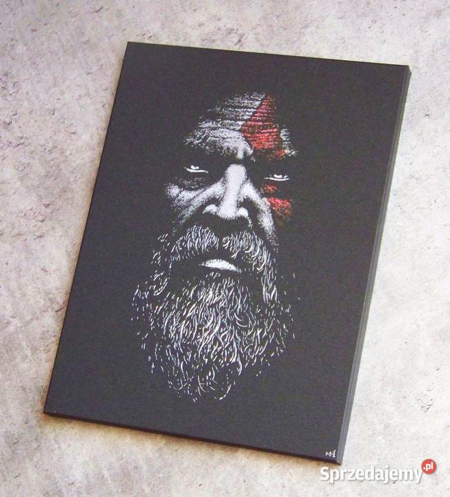Kratos God of War Oryginalny obraz ręcznie świętokrzyskie Sandomierz sprzedam