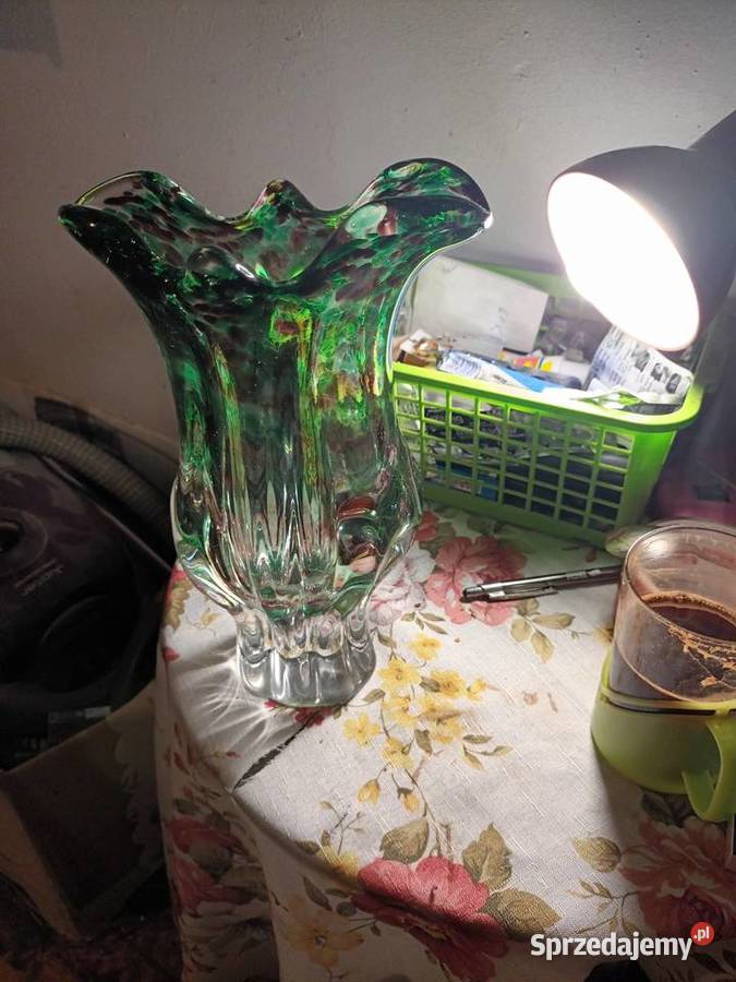 Wazon artystyczny z grubego szkła Bielsko-Biała