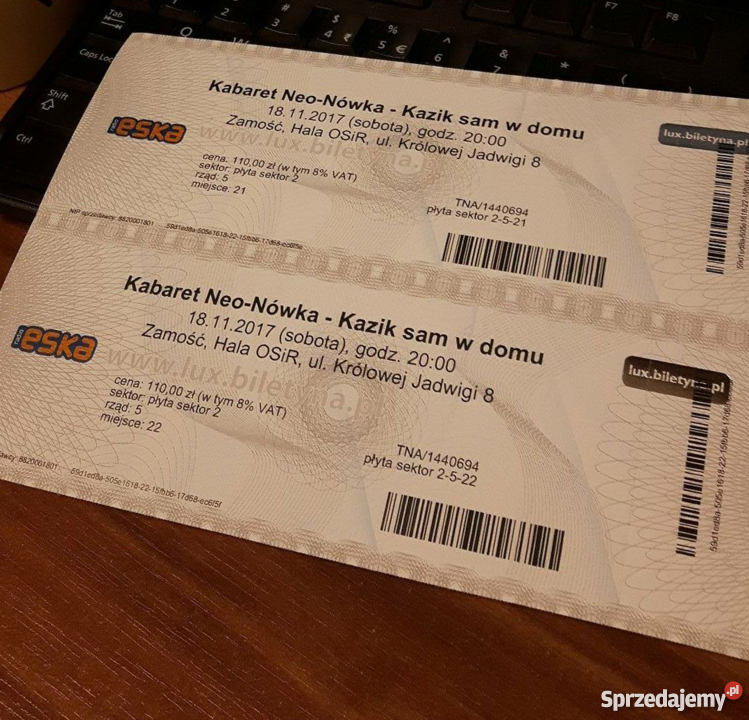 2 bilety na 15lecie kabaretu Neonówka 181117r Kultura i Rozrywka Zamość