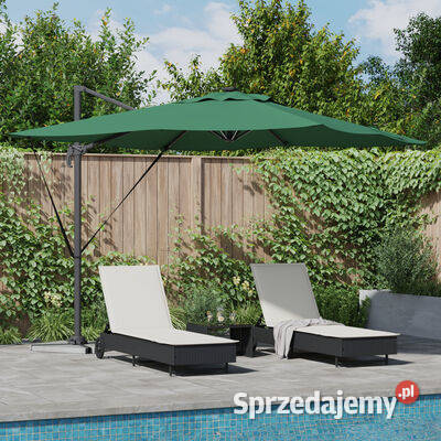 vidaXL Cantilever Roma Parasol z LEDami Zielony Warszawa