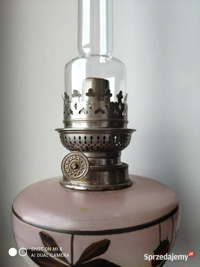 Stara francuska lampa naftowa emalia Kraków