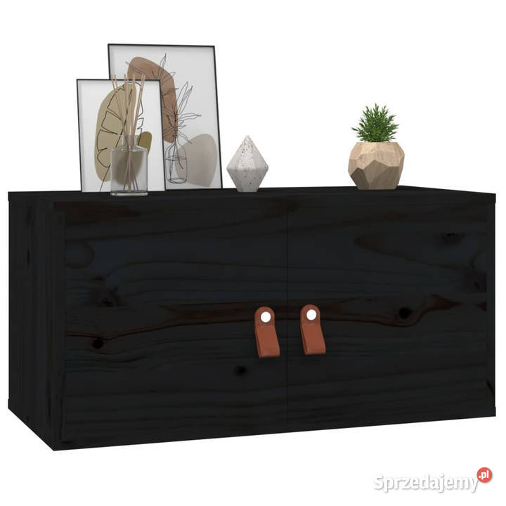 Szafki ścienne 2 czarne 60x30x30 lite drewno Warszawa
