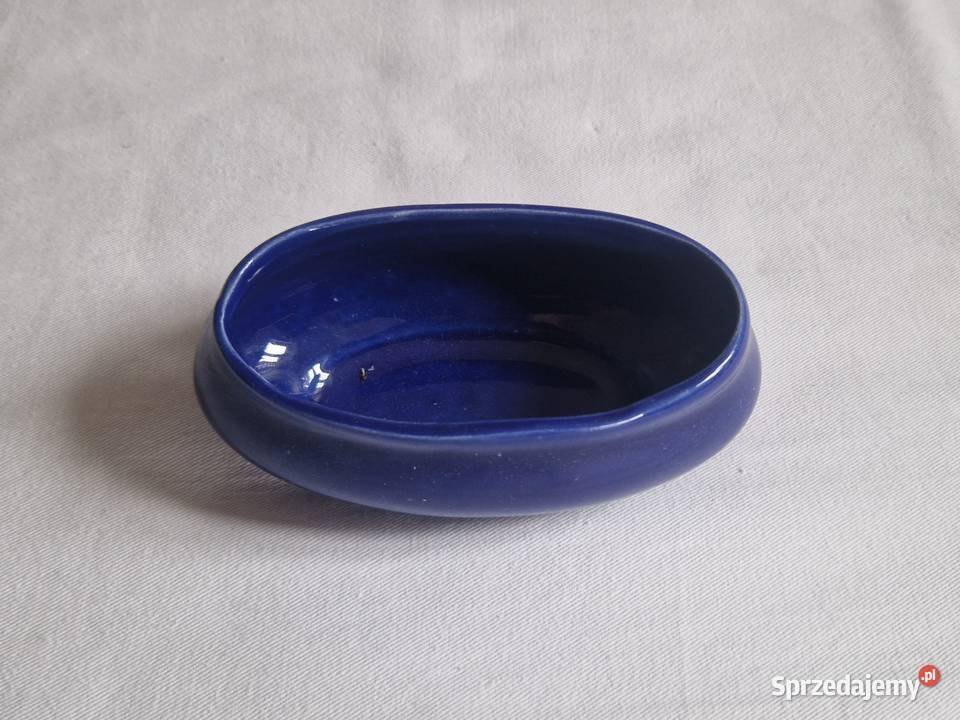 Ceramiczna owalna miseczka łódka rękodzieło z mazowieckie
