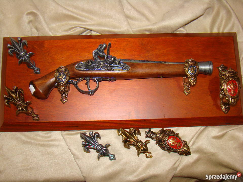 Replika broni niemiecki pistolet skałkowy XVIIw Środa Wielkopolska