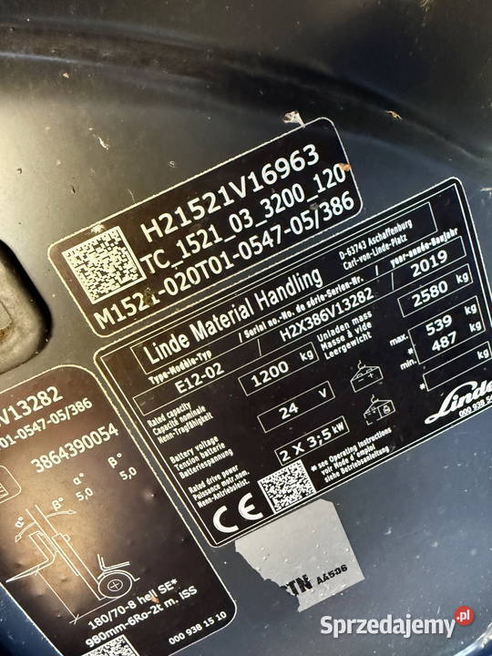 wózek widłowy elektryczny LINDE E1202 EVO 1200 Działoszyn