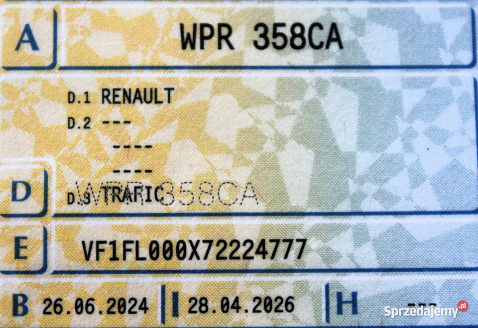 Renault Trafic 130 3osobowy FV23 LED Tempomat mazowieckie Sokołów