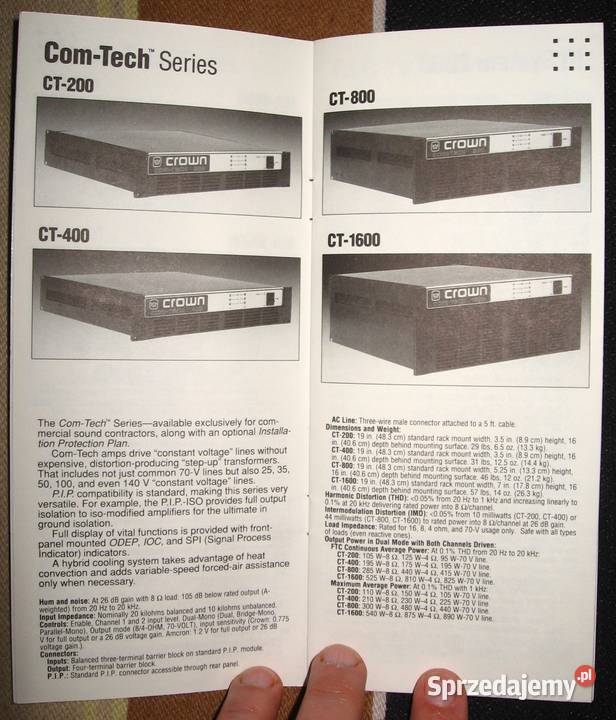 Crown amplifiersmicrophones K Series broszury Sprzęt estradowy, studyjny i DJ-ski pomorskie Kępice