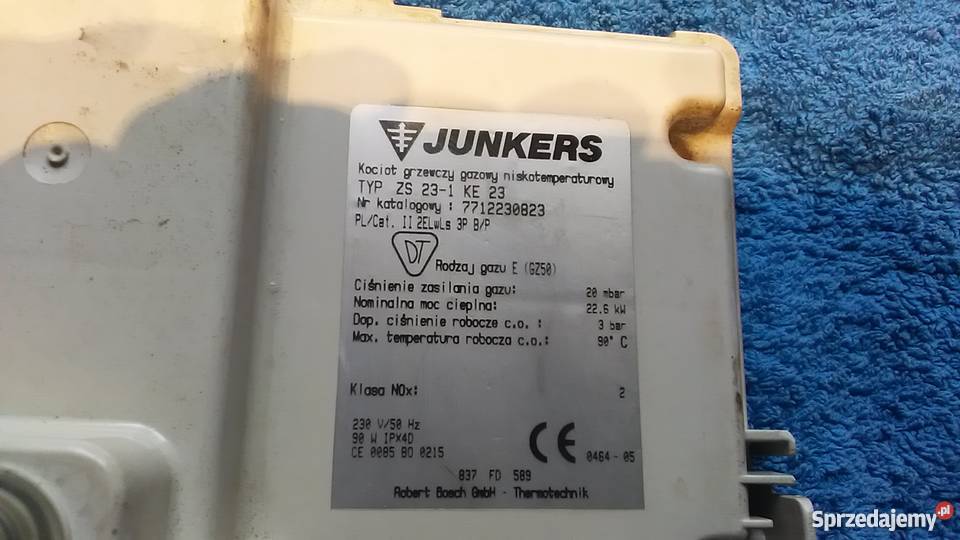 CZĘŚCI DO PIECA GAZOWEGO JUNKERS EUROLINE ZW231