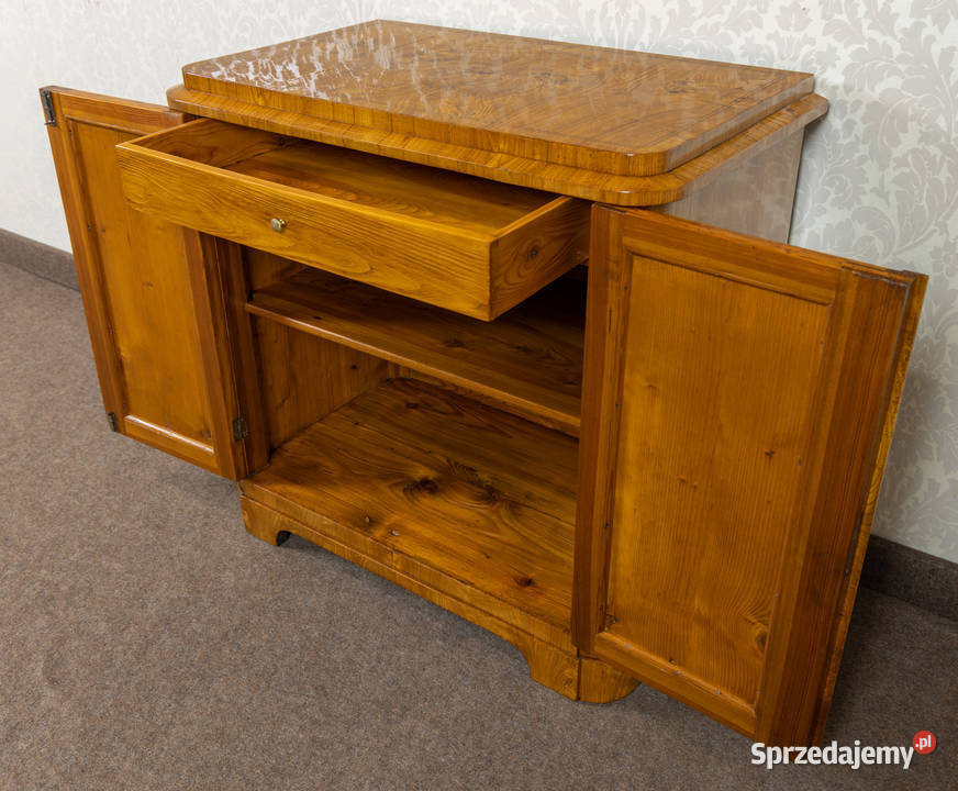 Komoda biedermeier jasna jesion korzeń antyk wielkopolskie Swarzędz