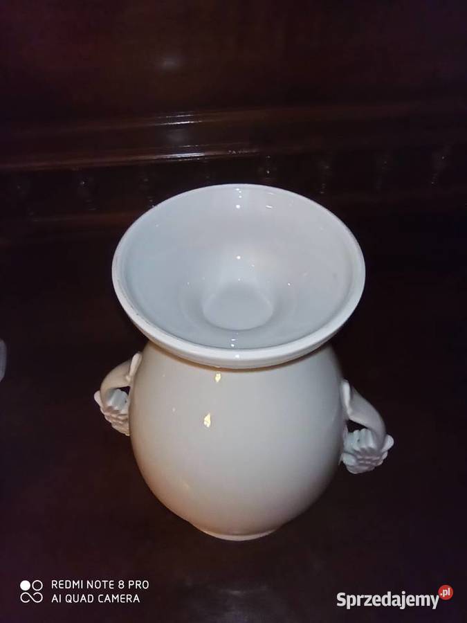 Wazon amfora z gryfami Biała porcelana Gdańsk