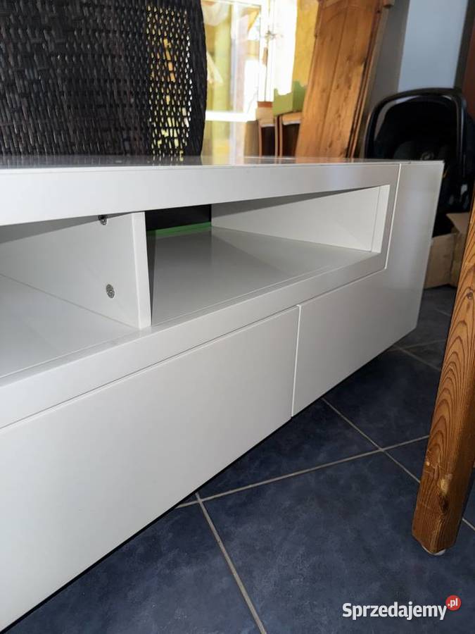 lowboard szafka pod TV w kolorze biały połysk Dźwierszno Wielkie