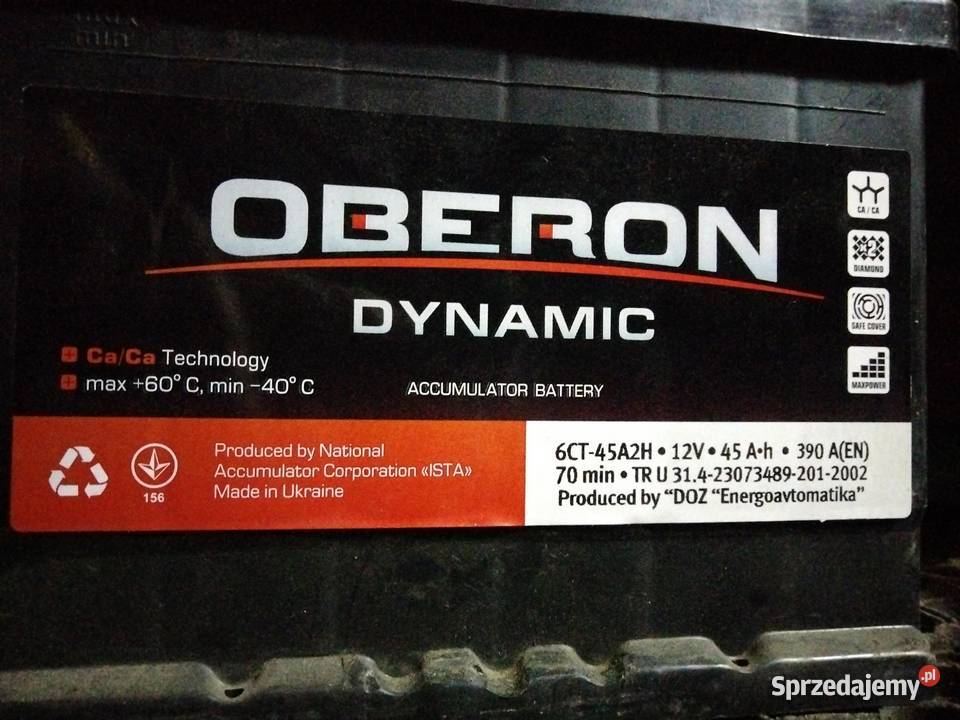 Akumulator Oberon Dynamic 45ah 390A Piaski