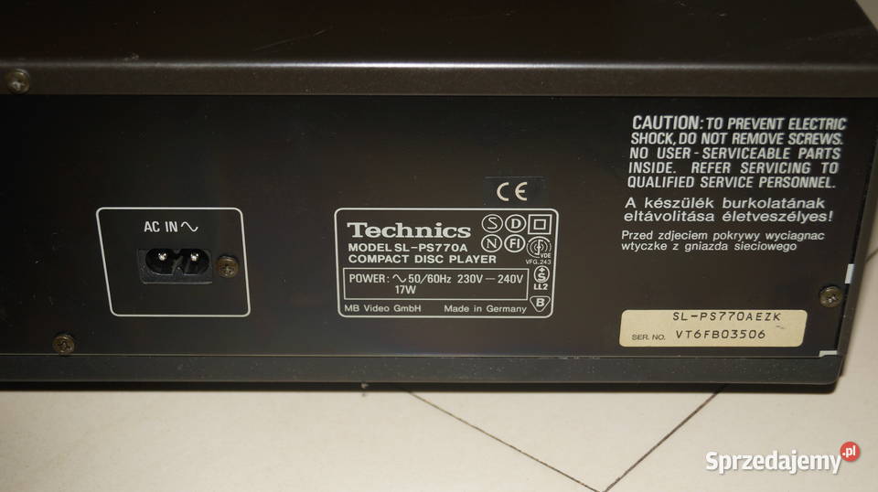 Odtwarzacz CD Technics SL 770 A Elektronika Mrowino