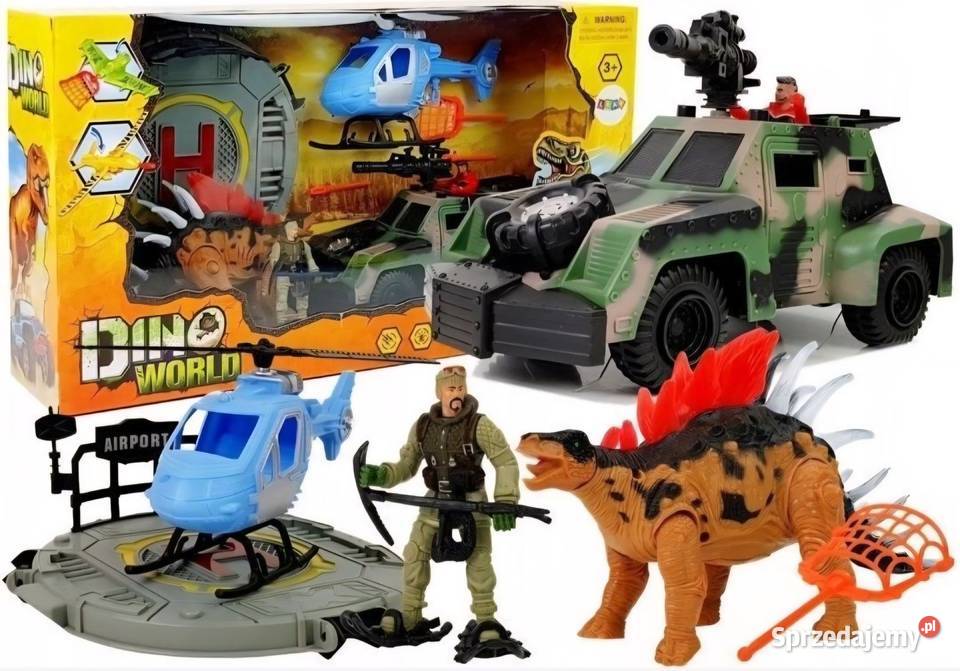 Nowy Duży Zestaw Dinozaurów Figurek Helikopter Figurki sprzedam