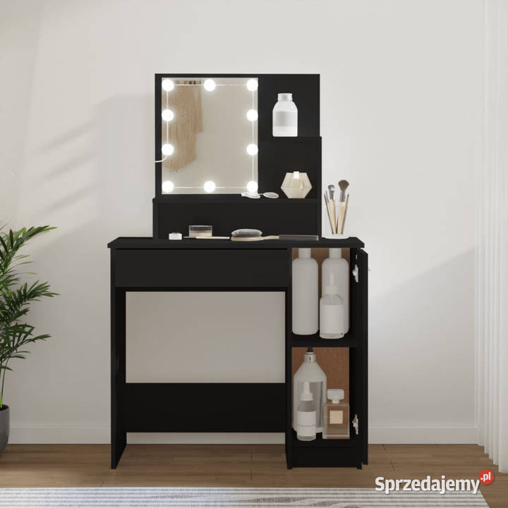 Toaletka z oświetleniem LED czarna 865x35x136 Warszawa