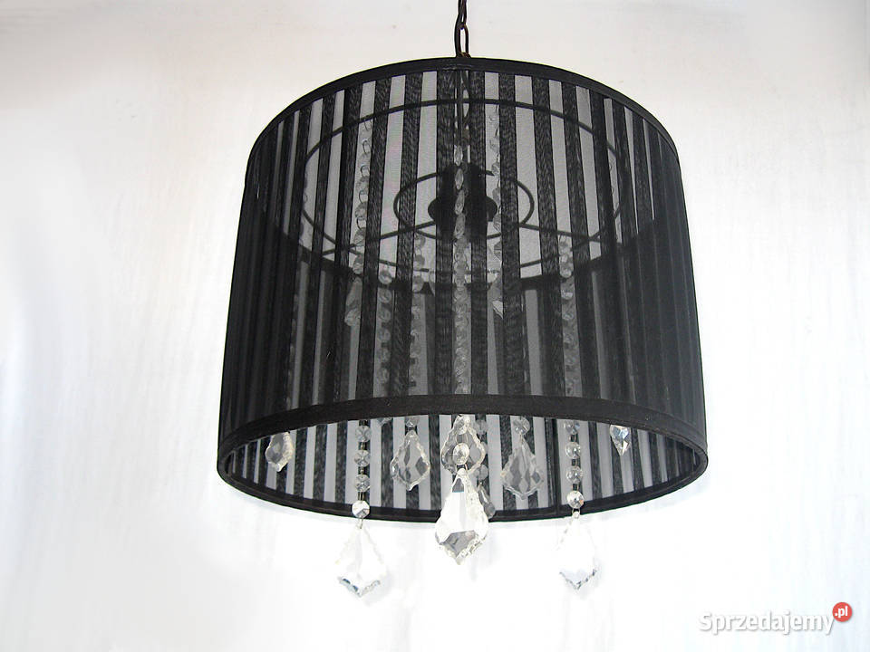 Lampa wisząca czarna kryształki czarny Oświetlenie Szczecinek sprzedam