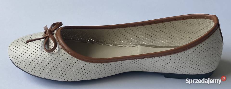 Beżowe baleriny z kokardą rozmiar 36 AK10 brązowy/beżowy Żyrardów