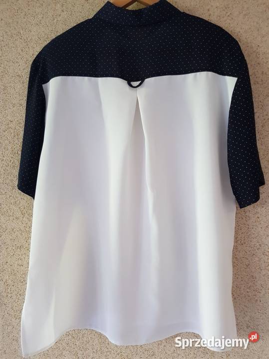 XL żorżeta bluzka koszula Vintage Retro biała