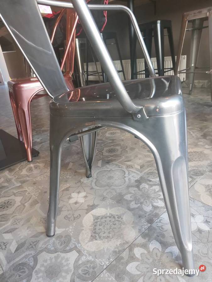 KRZESŁO METALOWE Z PODŁOKIETNIKAMI STAN IDEALNY Mikołów