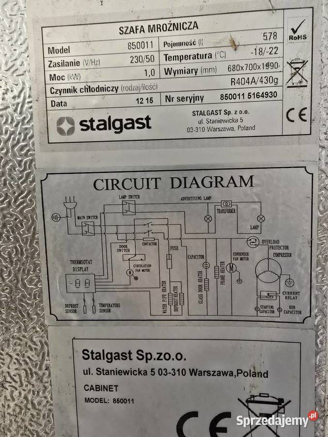 Zamrażarka witryna stalgast wolnostojące Wysokie Mazowieckie