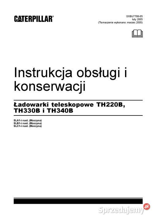 Caterpillar TH220B Th330B TH340B teleskopowa DTR miękka
