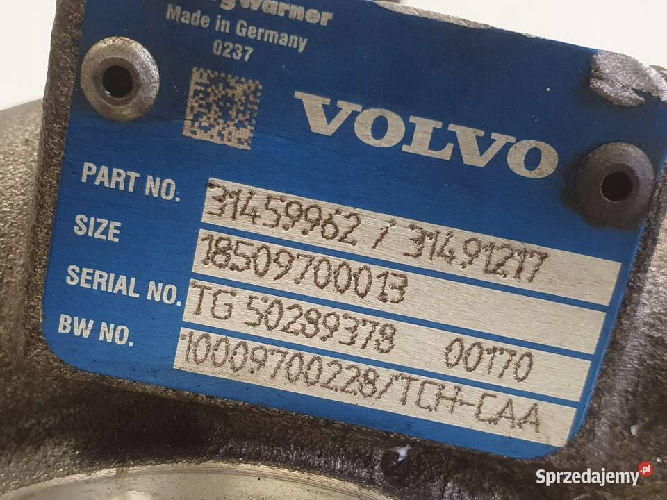 Volvo XC60 S60 V60 II 20 D3 TURBOSPRĘŻARKA turbo Janów