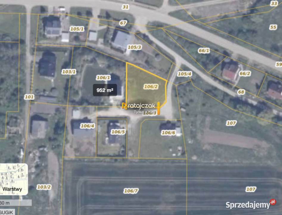 sprzedaży działki Miłocin 952m2
