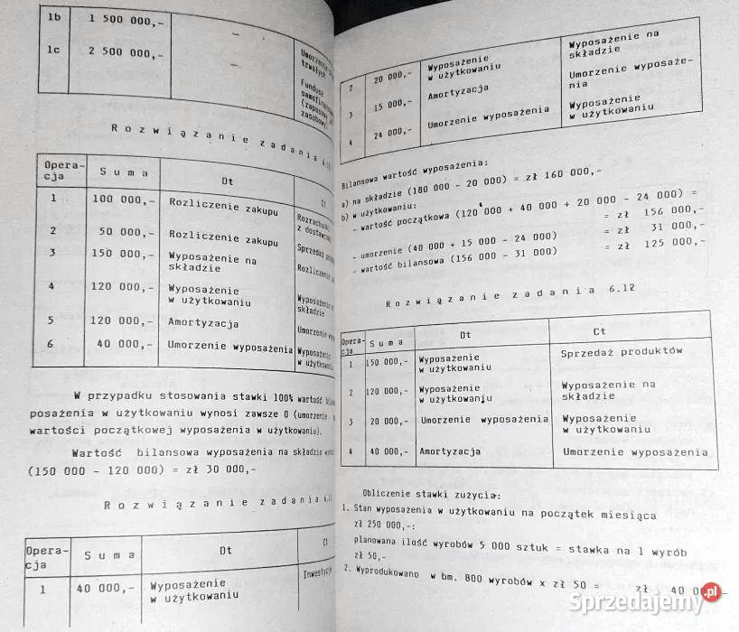 Rachunkowość podstaw Rozwiązania zadań J i P miękka Chełm sprzedam