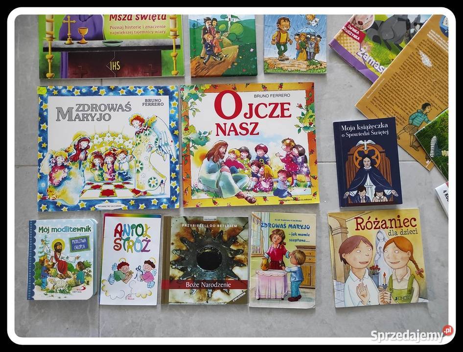 Duży zestaw książek gazet religijnych dzieci Historie biblijne Płock