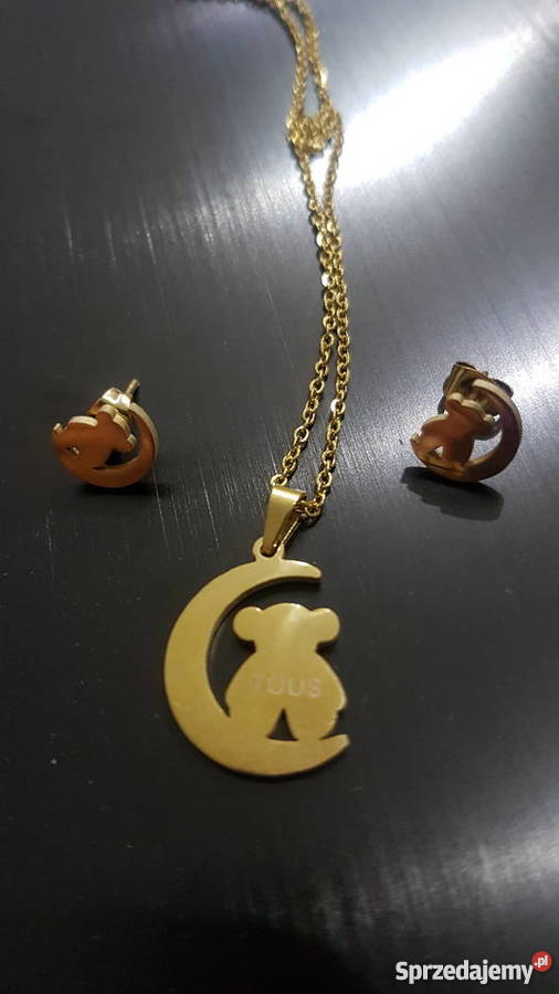 Nowy Naszyjnik Łańcuszek Tous Misio Kolczyki pozłacane Poznań