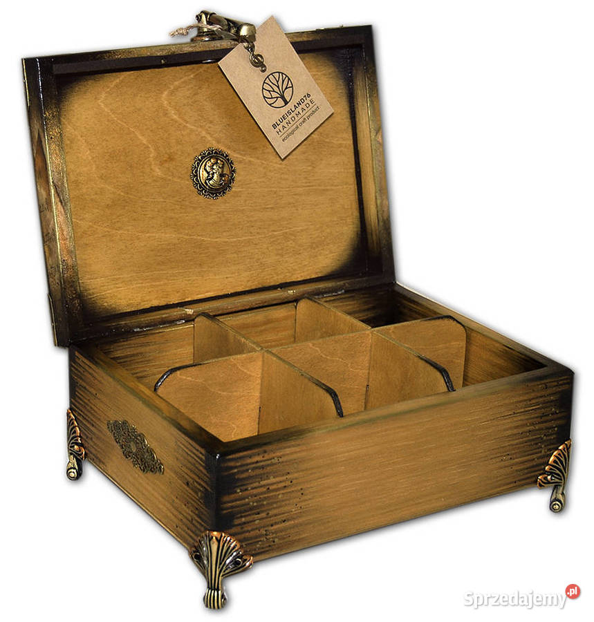 HERBACIARKA drewniana SZKATUŁKA vintage NUTY wielokolorowy Pozostałe Bydgoszcz