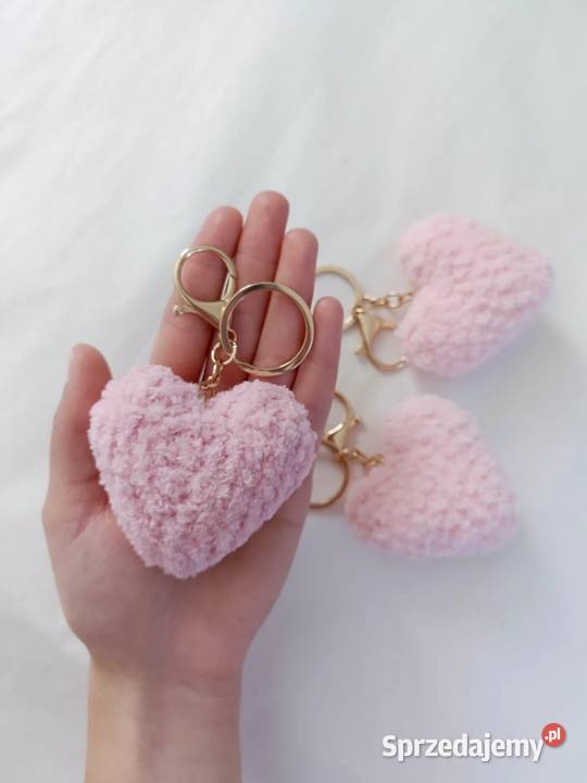 Brelok serce handmade szydełko walentynki