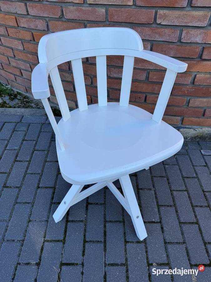 Krzesło drewniane białe do biurka Ikea fotel Garwolin