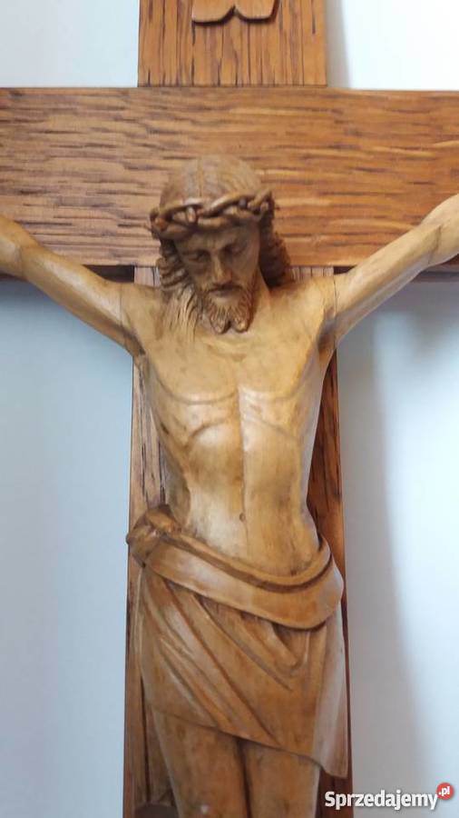 Rzeźba z drewnadrewniany krzyż stary Lubień