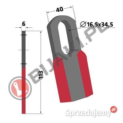 Nóż prosty HYM11 do kosiarek bijakowych HYMACH Chmielniki sprzedam