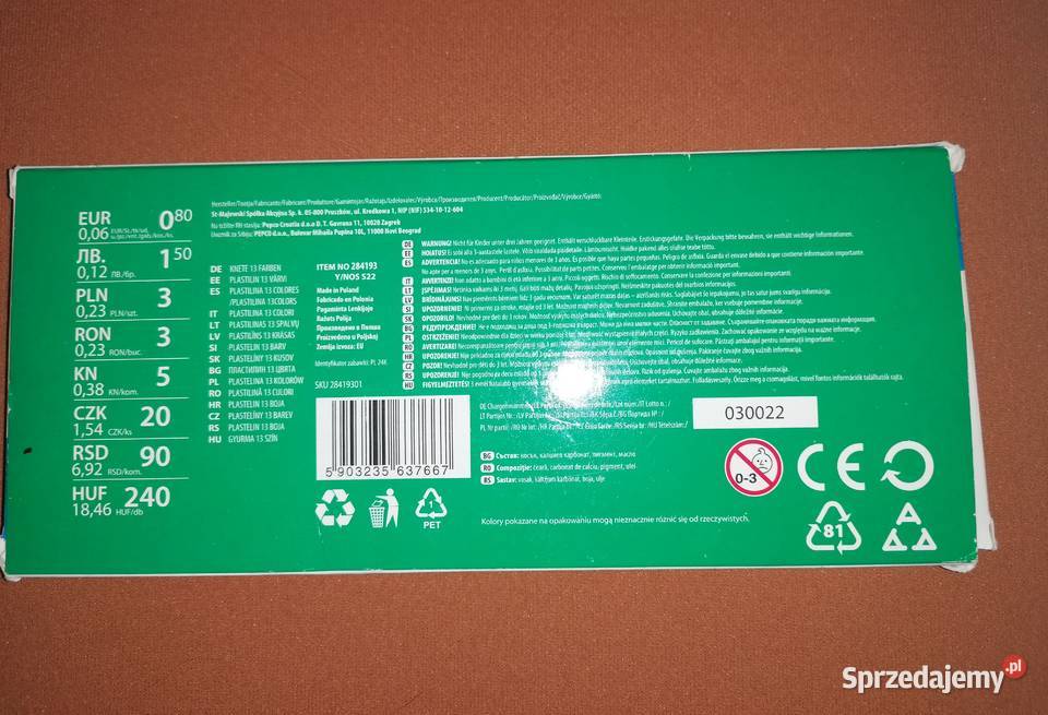 Plastelina kwadratowa 13 kolorów łódzkie