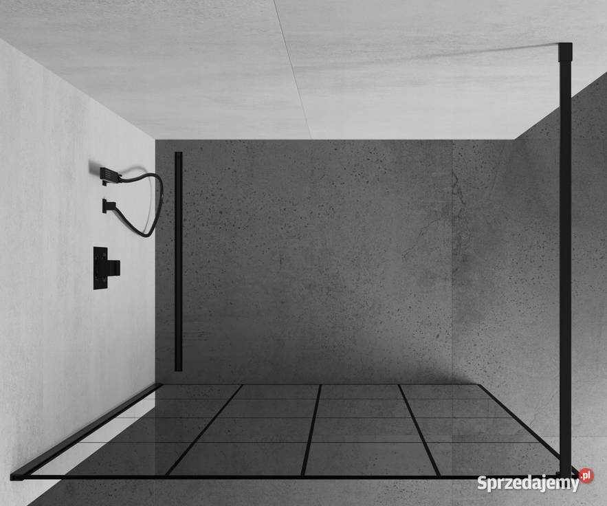 ŚCIANKA PRYSZNICOWA Czarna KRATKA Rozmiary 8 mm