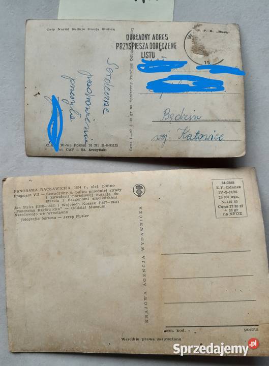 Stare pocztówki kartki Będzin Wrocław Dąbrowa Górnicza