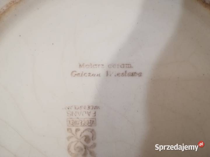 talerz głęboki fajans ręcznie zdobiony Włocławek Gdańsk