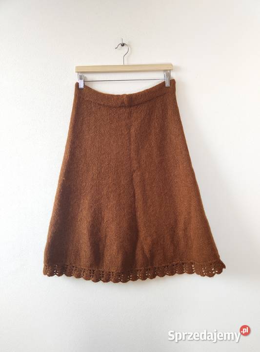 Moherowa spódnica Midi karmelowa Vintage 70 80s sprzedam